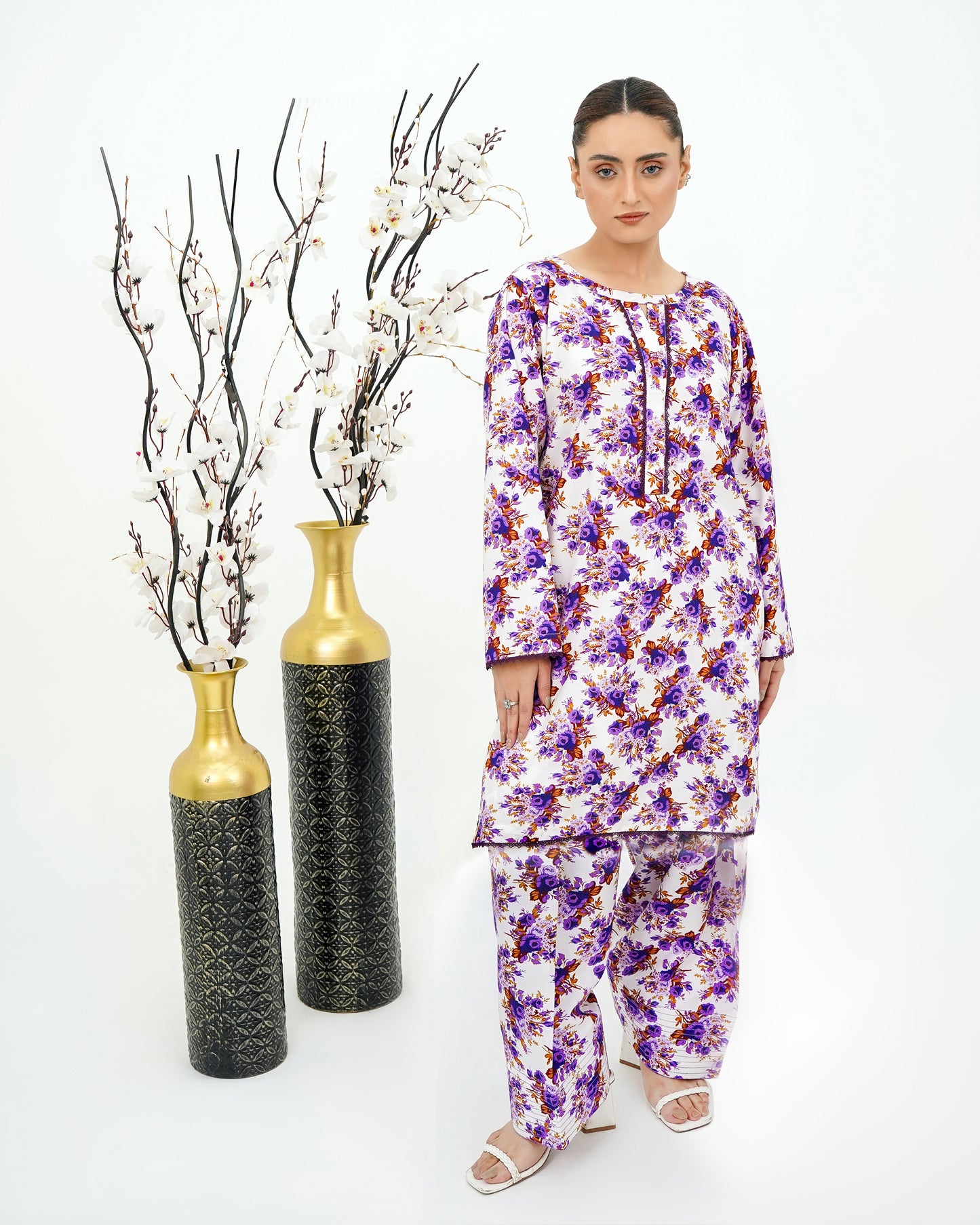 Premium 2-Piece Poly Cotton Farshi Shalwar Suit